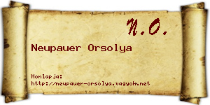 Neupauer Orsolya névjegykártya